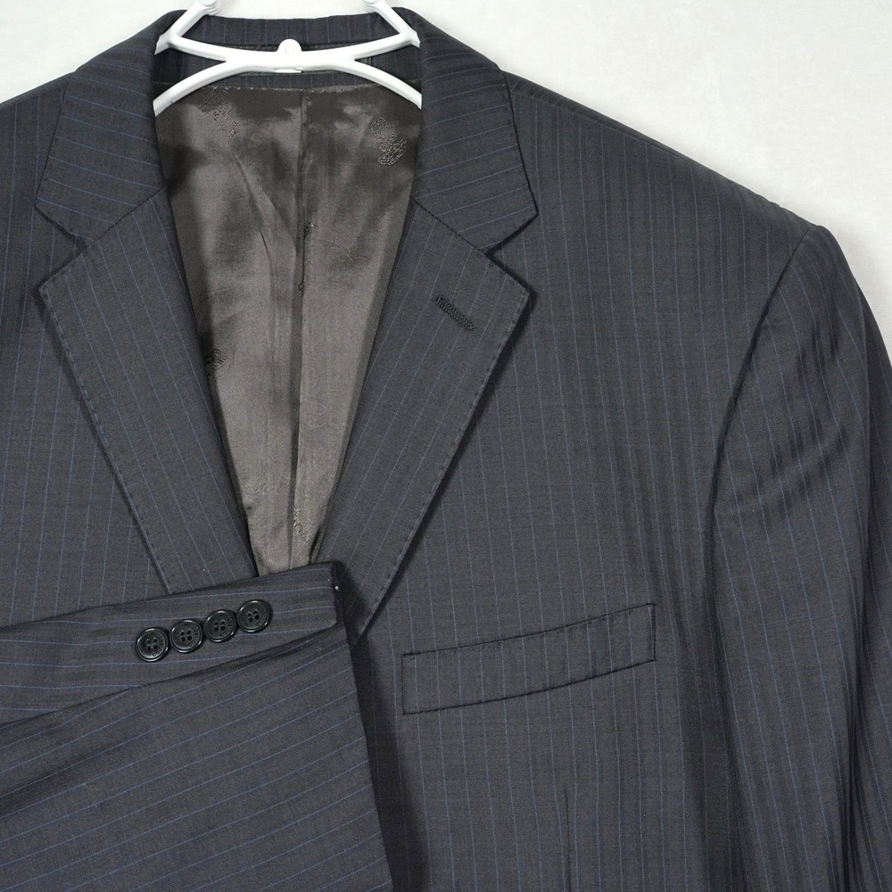 Versace Collection Mens Charcoal Pinstripe Virgin Wool Blazer Jacket Size 42R